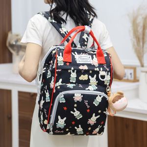 Lovely Cartoon Bunny Pattern Diaper <b>Backpack</b> <b>Large</b> Capacity Baby Supplies Storage Bag - Product Image 6