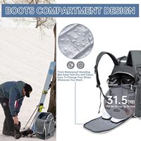 Sac à dos pour chaussures de ski 50L, sac de transport pour chaussures, casque, lunettes et gants de ski, équipement de ski