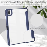 Housse magnétique intelligente pliable en PU avec dos transparent en PC, protection anti-chute pour tablette Xiaomi Mi Pad 5 5pro 11 pouces 2021