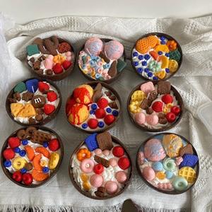 Coquille de noix de coco <span class=keywords><strong>charbon</strong></span> de bois aromathérapie bougie Simulation fraise mangue <span class=keywords><strong>myrtille</strong></span> fruits bol atmosphère accessoire décoration créative - Product Image 3