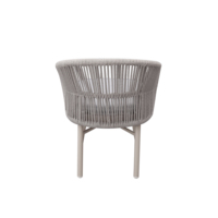 Chaise de salle à manger de luxe en aluminium et corde pour hôtel commercial, terrasse au bord de la piscine, café, bistrot, jardin extérieur et restaurant, avec siège confortable et fauteuils