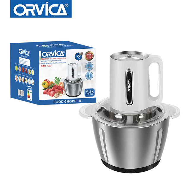 ORVICA Stainless Steel Electric Meat Grinder Chopper Household Kitchen Appliance for Food Processing Meat Slicers ORM-7913