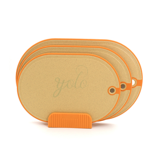 TPR Plastique Légumes Boucher Charcuterie Cuisine Jus Groove Bloc à découper de qualité alimentaire Paille de blé Planche à découper avec support - Product Image 1