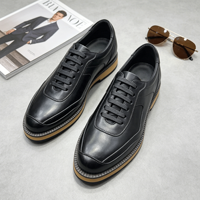Chaussures en cuir décontractées pour hommes de haute qualité, en cuir véritable, à semelle épaisse, baskets, chaussures habillées décontractées, chaussures de luxe discrètes