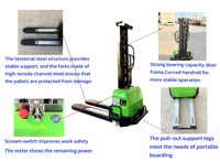 JG Stoccatore Elettrico Economico 500KG 1000kg, Stoccatore Auto-Sollevante con Sollevamento 1300-1600mm per Magazzino, Certificato CE