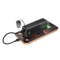 Banque d'alimentation portable mini 4500 mAh avec cordon, chargeur rapide, batterie externe rechargeable