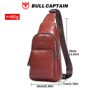 BULLCAPTAIN Bolso Bandolera de Cuero Genuino de Piel de Vacuno de Grano Completo para Hombre, Estilo Vintage, Venta al por Mayor, Logotipo Personalizado - Product Image 5