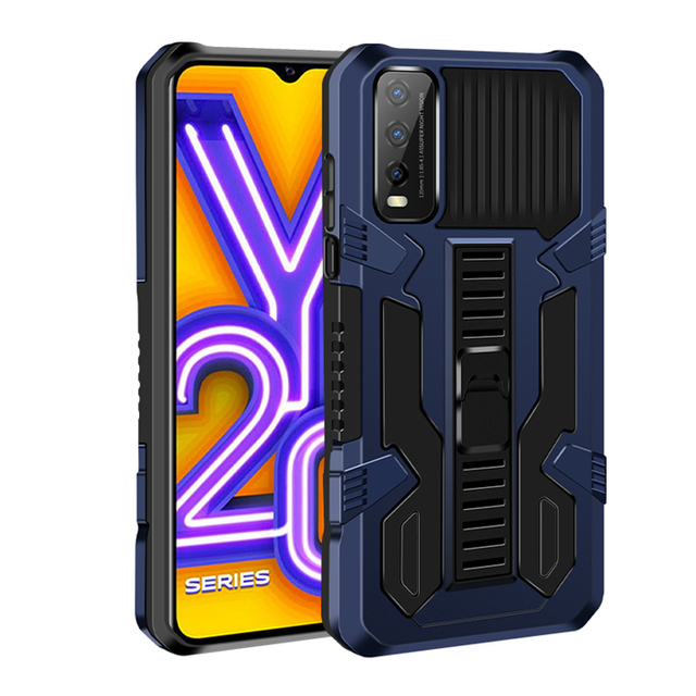 Rugged Case Hard PC Soft TPU Magnetic Shockproof Stand Holder Car Ring Phone Case for Vivo V21E V21 5G Y20 Back Cover Case