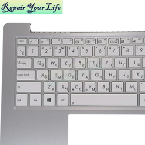 No Backlight White <strong>RU</strong> Russian <strong>Keyboard</strong> for ASUS X201 X202 X201E X202E 1KAHZZ70006 90NB00L1-R31RU0 With Silver C case - Product Image 2