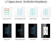 Interrupteur intelligent WiFi Zigbee Lanbon série L7 100-250V pour maison intelligente, 8 fonctions de minuterie, effets lumineux LED