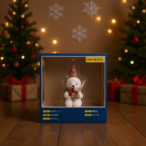 Homeera Christmas Bear Figurine 40-2703 Indoor Decoration 4-4.9in Height Living Room Ornament - Product Image 2