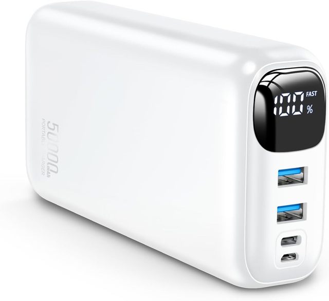 Portable High 50000mAh Li-Polymer P5 Power Bank 22.5W Fast Charging LED Display Ultra Slim for iPhone 16/15/14/13 Pro Micro