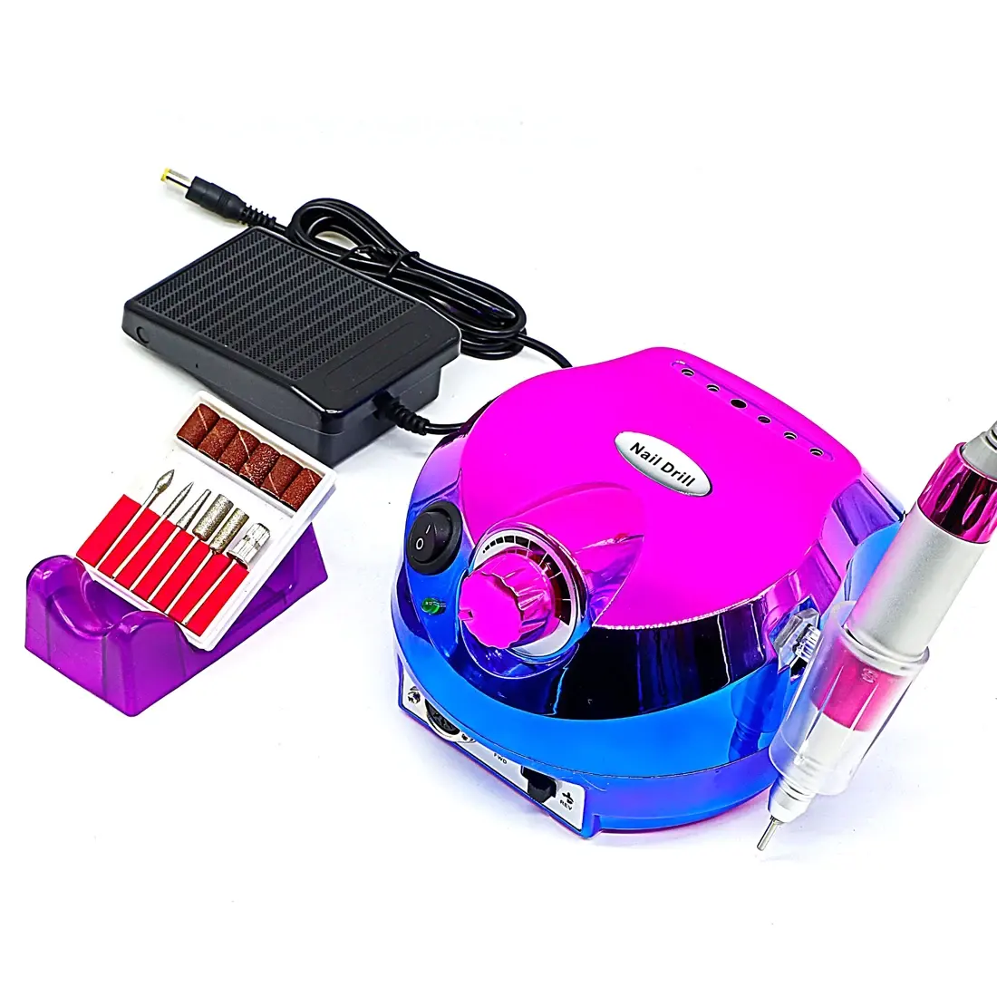 Electric Nail Drill Machine Electric Manicure Drills Accessory Pedicure Kit Rainbow Ceramic Nail Drill Bit