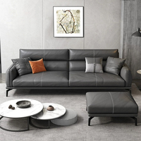 Ensemble de salon moderne minimaliste et écologique en cuir PU durable, canapé sectionnel carré en similicuir rembourré
