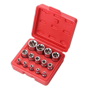 Jeu de douilles Torx E femelles 14 pièces/ensemble, embouts 1/2 ", 3/8 ", 1/4 ", E4 - E24, outils de réparation, jeu d'outils à main - Product Image 2