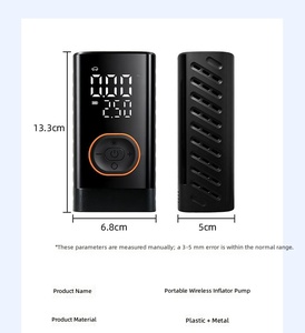 Gonfleur de pneus portable de poche 55W 150 PSI, pompe à air sans fil haute pression avec affichage numérique et lumière LED pour voiture, vélo, ballon - Product Image 6