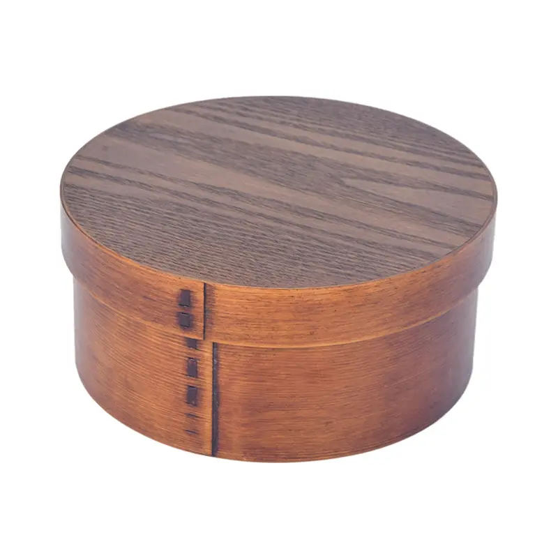 Caixa redonda para comida Bento Box de madeira Bento Box lancheira para piquenique lancheira para escritório