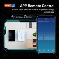 Interruptor Táctil de Vidrio Templado WiFi Inteligente Smart Life Tipo 118 de 3 Ganglios, 1 Cable Vivo, Sin Neutro, Compatible con Alexa y Google Home