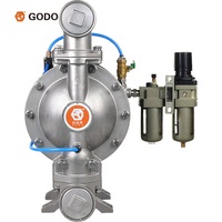 Pompa Diafragma Pneumatik GODO QBF3-50P Pompa Hisap Logam Berpenggerak Udara untuk Air dan Bahan Kimia Berpenggerak Tenaga dengan Tipe Outlet