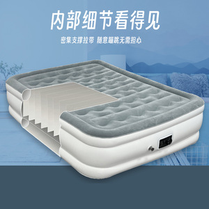 Cama de Aire Inflable Automática Reforzada, Tamaño Grande, para Varias Personas, Uso Doméstico, Resistente al Desgaste, Gris, PVC Ecológico - Product Image 1