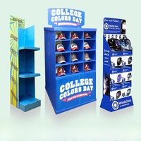 Holidaypac papier détail comptoir étagère comptoir carton présentoir chapeau magasin de vêtements chaussure t-shirt chaussette présentoirs