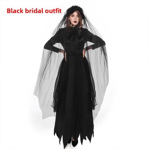 Disfraz de Novia de Halloween, Accesorios de Miedo para Casa Embrujada, <span class=keywords><strong>Escape</strong></span> <span class=keywords><strong>Room</strong></span>, Terror, Material Blanco y Negro - Product Image 6