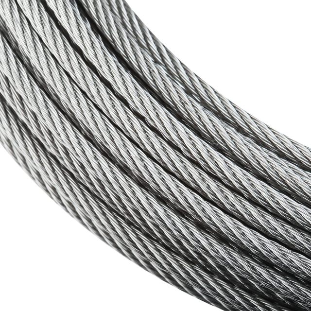 1x19 Guy Wire Galvanized Braided Anti-Twisting High Tensile Steel Wire Rope Bright Aircraft Steel Cable Modern Villa Rust