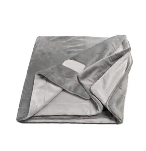 <span class=keywords><strong>Manta</strong></span> de felpa de poliéster suave <span class=keywords><strong>para</strong></span> mascotas, <span class=keywords><strong>manta</strong></span> Reversible lavable con Logo personalizado, gris - Product Image 1