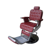 Vente en gros personnalisée, chaise classique pour salon de barbier, chaise de barbier antique résistante, chaise de barbier, cuir synthétique