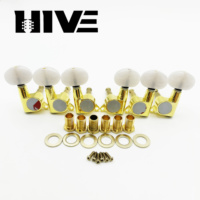 HIVE Oval White Pearl Tuners 3L3R Sealed 6 String Guitar Tuning Pegs untuk Gitar Elektrik & Akustik