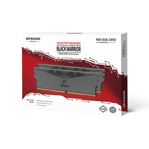 RAM UNIKA hoàn toàn mới, chất lượng tuyệt vời, <span class=keywords><strong>DDR4</strong></span> 8GB 3200MHz <span class=keywords><strong>BLACK</strong></span> WARRIOR, gói đơn, RAM để bàn vỏ kim loại, RAM chuyên dụng Intel - Product Image 5
