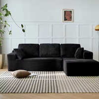 Canapé d'angle trois places en tissu sous vide, moderne, minimaliste, écologique, durable, convertible en lit, pour salon et hôtels