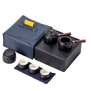 <span class=keywords><strong>Set</strong></span> da Tè Portatile per Viaggi all'Aperto, 1 Teiera, 4 Tazze, 1 Contenitore per Accessori da Campeggio - Product Image 5