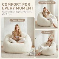 Fauteuil Poire Géant Max - Confort Ultra-Doux et Moelleux pour Adultes et Adolescents - Canapé de Sol avec Accoudoirs pour Jeux et Lecture