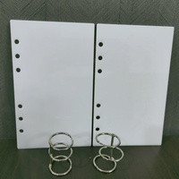 Couverture de cahier de reliure en acrylique de couleur blanche comme le lait A6 à 6 anneaux