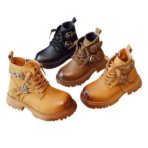 Nouvelles Bottes et Chaussures en Cuir Style Britannique pour Enfants, Filles, Garçons Élégants, Collection 2025 - Product Image 1