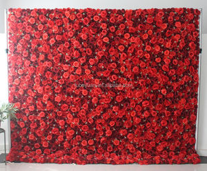 Panel Decorativo de Pared con Flores Artificiales de Primera Calidad para Bodas y Eventos, Rollo de 4 pies <span class=keywords><strong>x</strong></span> 8 pies, Color Rojo - Product Image 6