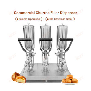 3 tanques Manual panadería tienda uso fruta mermelada crema Donut pastelería relleno salsa <span class=keywords><strong>de</strong></span> <span class=keywords><strong>Chocolate</strong></span> relleno líquido mermelada cantidad ajustable - Product Image 5