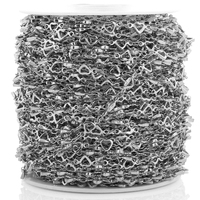 Vente en gros de bijoux en acier inoxydable plaqué or 18 carats, bracelet de cheville, collier, cœur d'amour fait à la main, diamant principal, étanche, bobine de ruban à mesurer