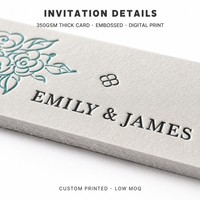 Invito Matrimoniale Personalizzato su Cartoncino Spesso con Goffratura e Busta, Stampa Digitale per Cerimonie di Lusso, Basso MOQ, Articoli di Cancelleria