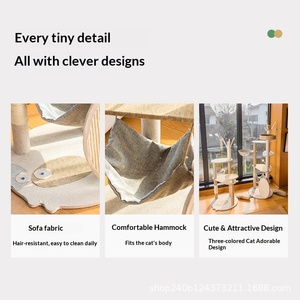 Groothandel Geïntegreerde Grote Kattenklimrek Houten Kattenboom met Springplatform Kattentoren - Product Image 4