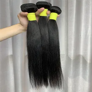 Оптовая продажа, нигерийский сорт 12А, выровненная кутикула норка, необработанные вьетнамские двойные вытянуты черные прямые необработанные натуральные волосы