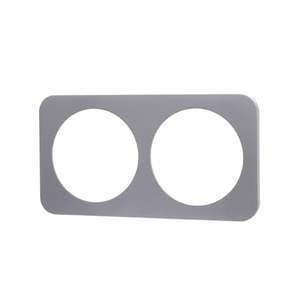 Placa de pared de plástico de 2 vasos, plateada, ideal para conexiones eléctricas y montaje en superficies interiores. - Product Image 1