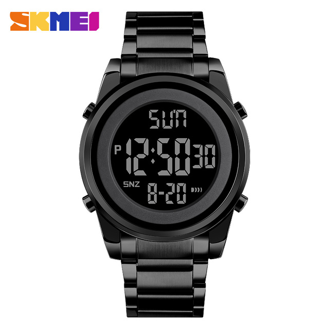 SKMEI 1611 New Digital Mens Watches Sport Countdown Male Wristwatch Waterproof 2 Time LED Display Alarm Man Watch