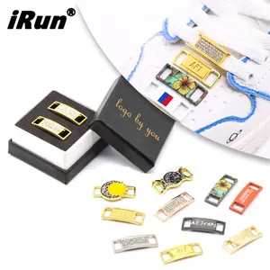 iRun Custom Metal Shoelace Charm Tag Set Lace Lock Metal Shoelace Pendant Laces Dubrae Accessories Charm Alphabets Number