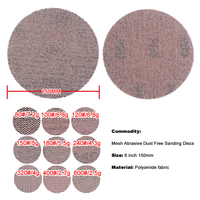 Maille abrasive anti-poussière Disques de ponçage de 6 pouces Disque abrasif en toile anti-blocage Papier de verre pour meulage à sec