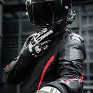 Guanti da Moto in Pelle Bicolore CE Estivi Traspiranti ESA TPR Antiurto per Enduro e Motocross - Product Image 6