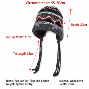 Vielseitige Winter-Mode: Warme Mütze mit Ohrenklappe, Fair Lale Jacquard-Strickmütze für den Täglichen Outdoor-Gebrauch - Product Image 4