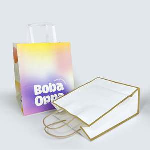 Custom Print Eco-friendly Fast <b>Food</b> to Go Delivery Paper <b>Bag</b> Restaurant Takeout Packaging Kraft Paper <b>Bag</b> - Product Image 6