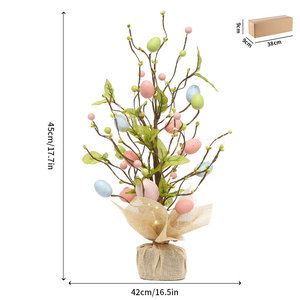 DAMAI Easter Decor LED Easter Egg <b>Tree</b> Ornaments <b>Tabletop</b> Centerpieces for Spring Home Party Scene Layout & Festive Atmosphere - Product Image 6